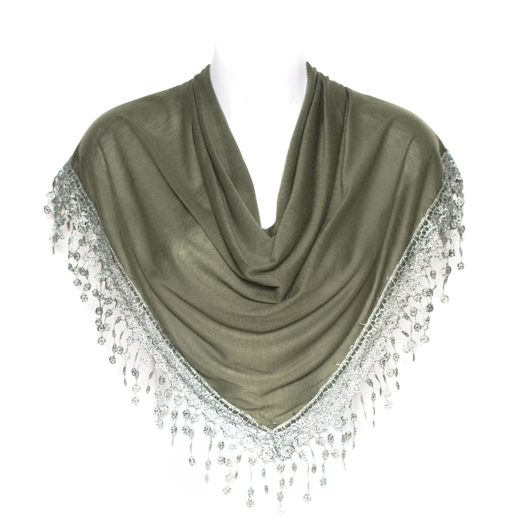 Plain Women Lady Chandelier Lace Fringed Shawl Stole Wrap Scarf Ladies
