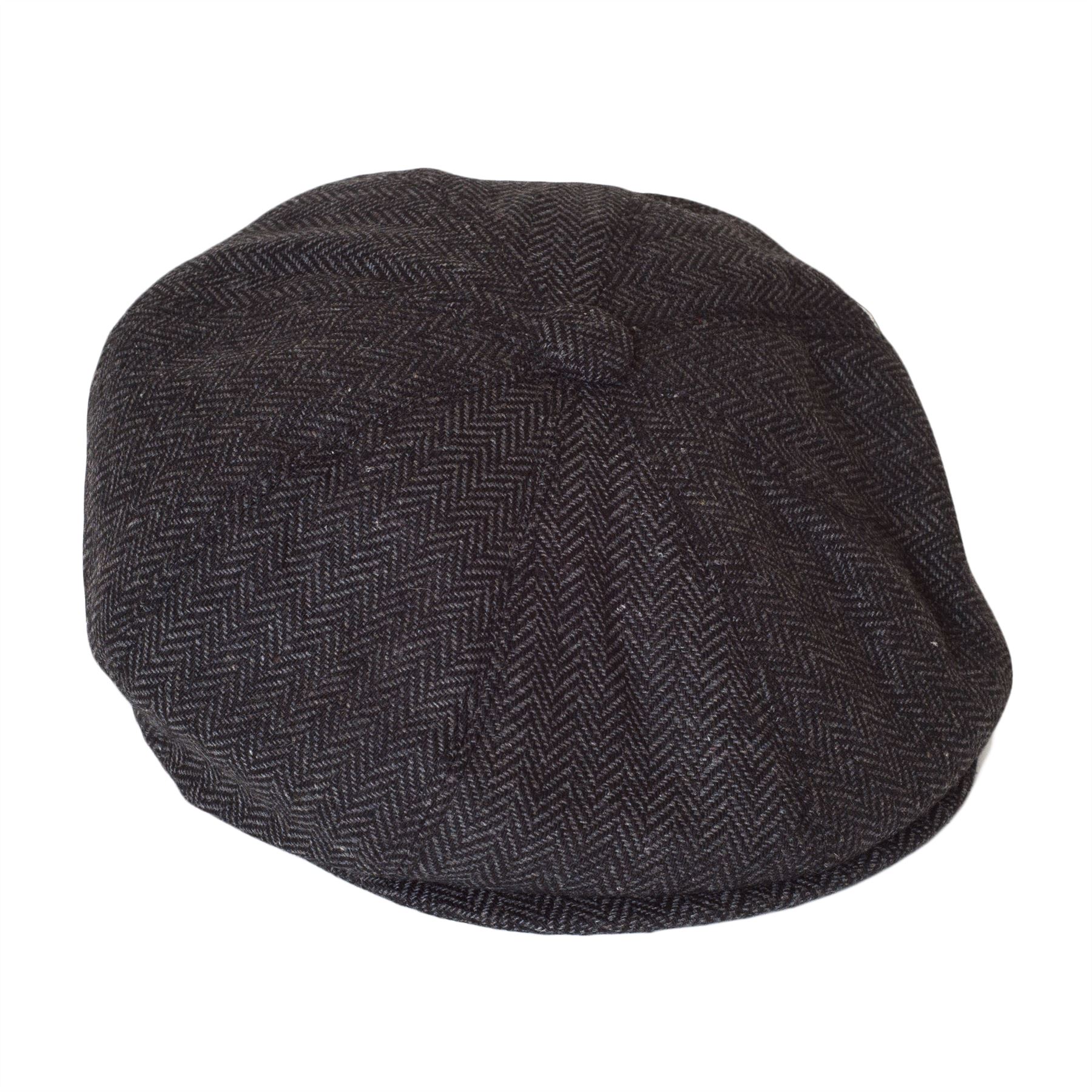 Flat Cap With Button On Top Of The Hat