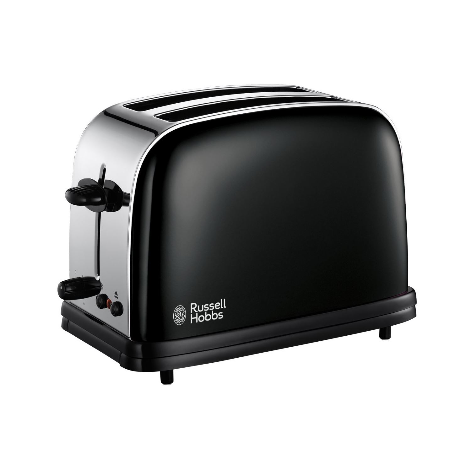 Russell Hobbs 14361 Black Classic 2 Slice Bread Toaster with Wide Long