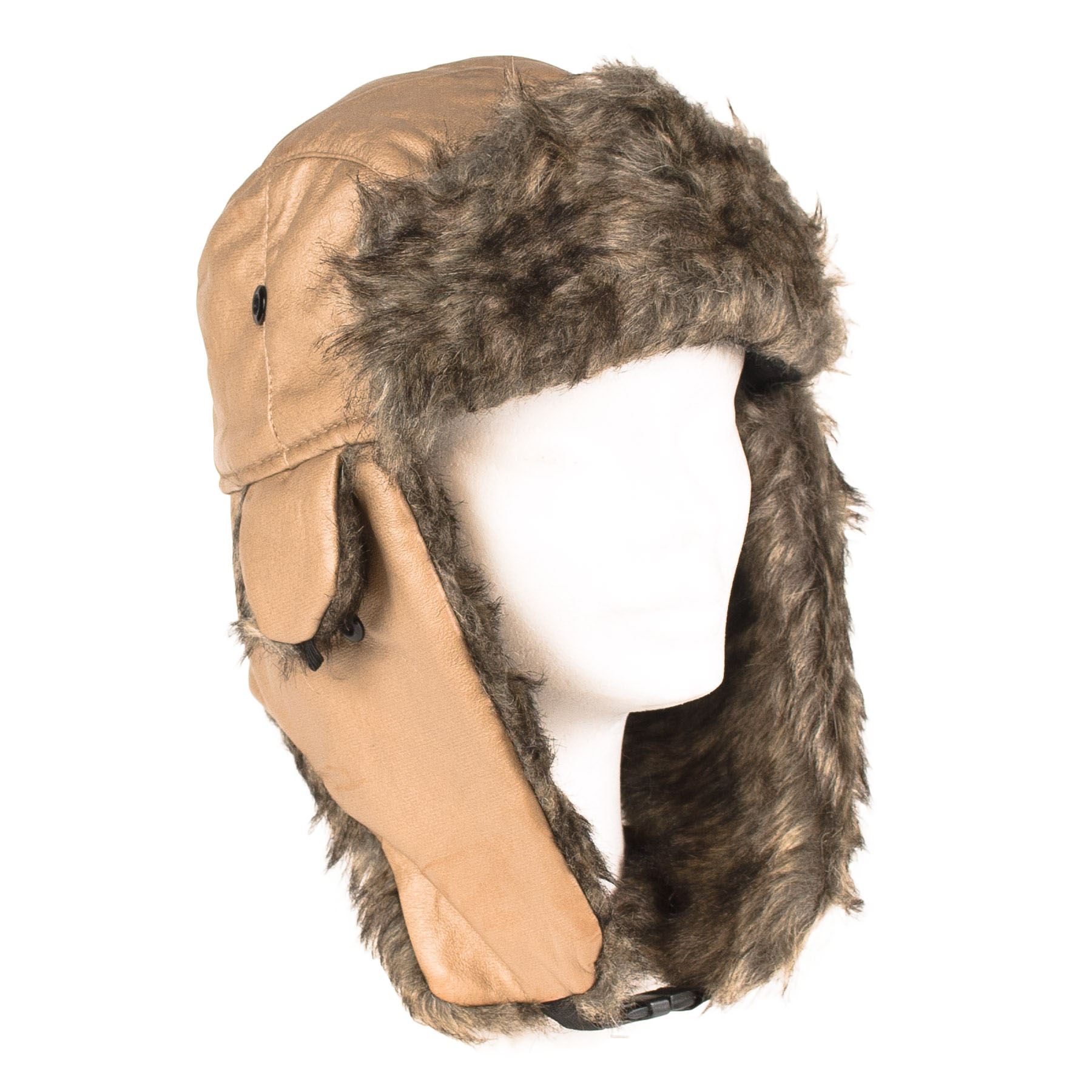 Mens Ladies Trapper Aviator Plain Russian Ushanka Winter Hat with Ear