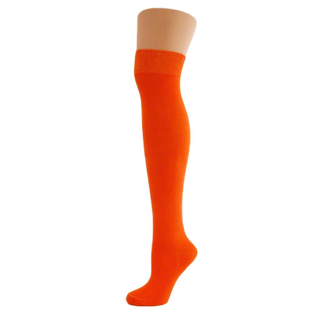 Womens Ladies Stretchy Over The Knee High Plain Cotton Socks New eBay