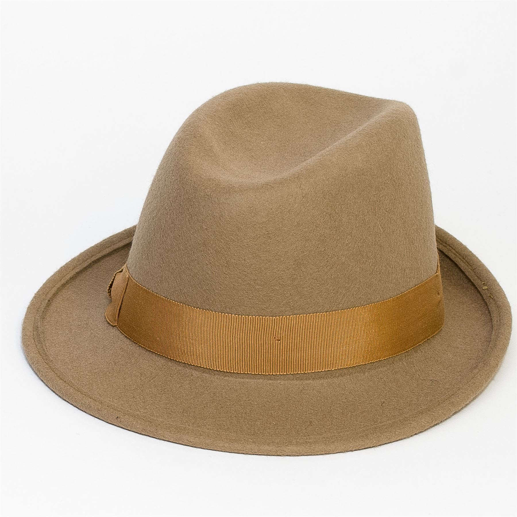 Plain Fedora Trilby Hat Grey Band Grey eBay