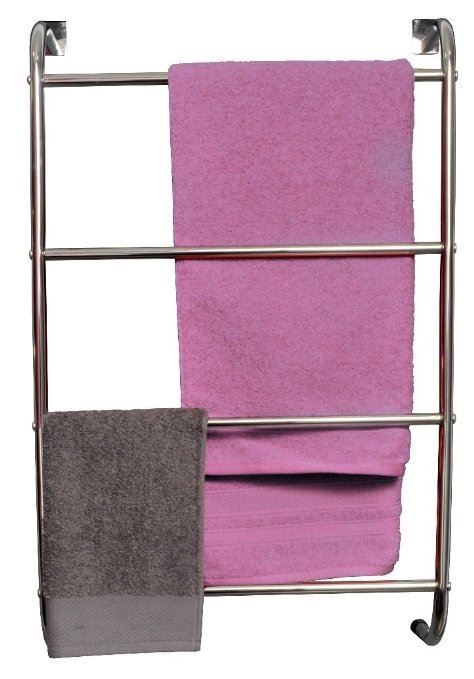 Metal Chrome Pleated Bathroom Wall Rack Shelf Storage Unit Towel Rail - Picture 4 of 7