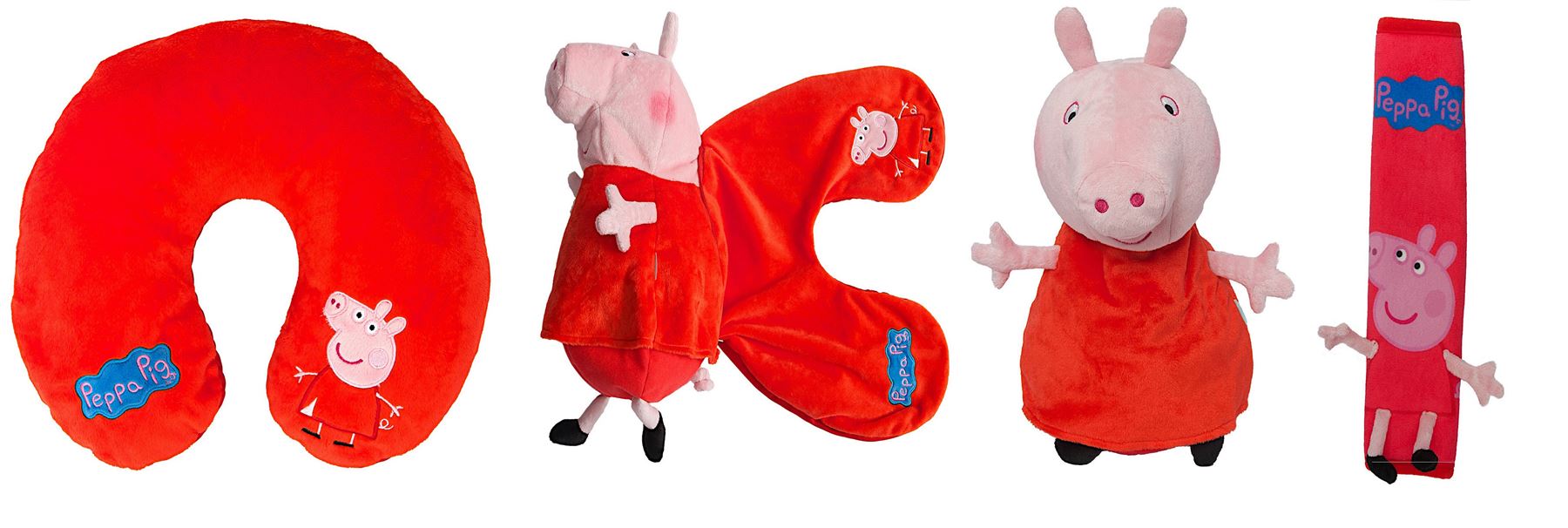 2 in 1 Peppa Pig Plush Toy Travel Pillow & Car Seat Belt Pad Accessory