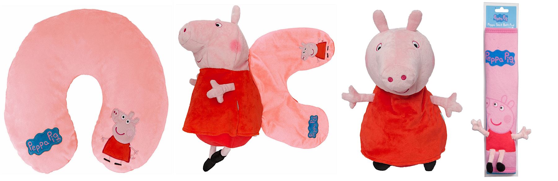 2 in 1 Peppa Pig Plush Toy Travel Pillow & Car Seat Belt Pad Accessory