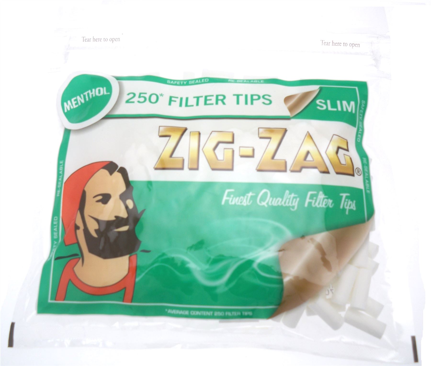 1, 5, 10 X 250 ZIG ZAG MENTHOL SLIM FILTER TIPS RESEALABLE BAG eBay