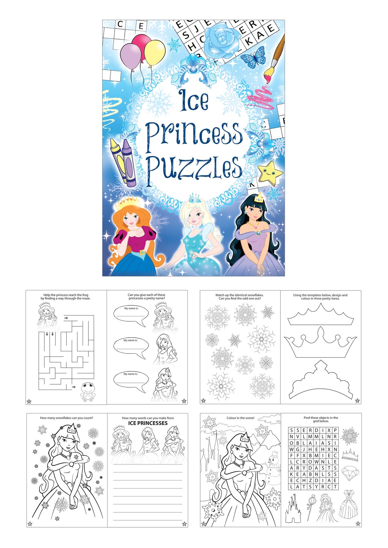 Livre de coloriage puzzle princesse de glace mariage activité Livre de coloriage puzzle princesse de glace mariage