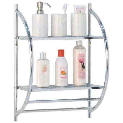 Metal Chrome Pleated Bathroom Wall Rack Shelf Storage Unit Towel Rail - Picture 3 of 7