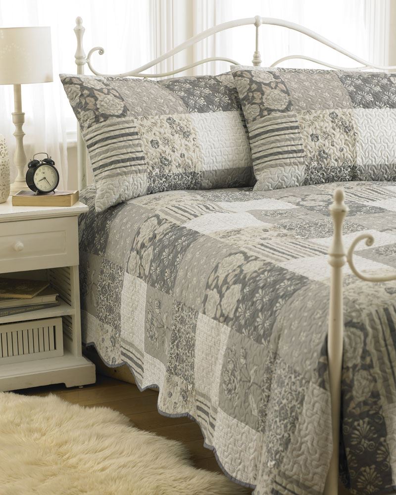 Bedspread With 2 Pillow Shams Bedding Duvet Throw Quilted Embossed