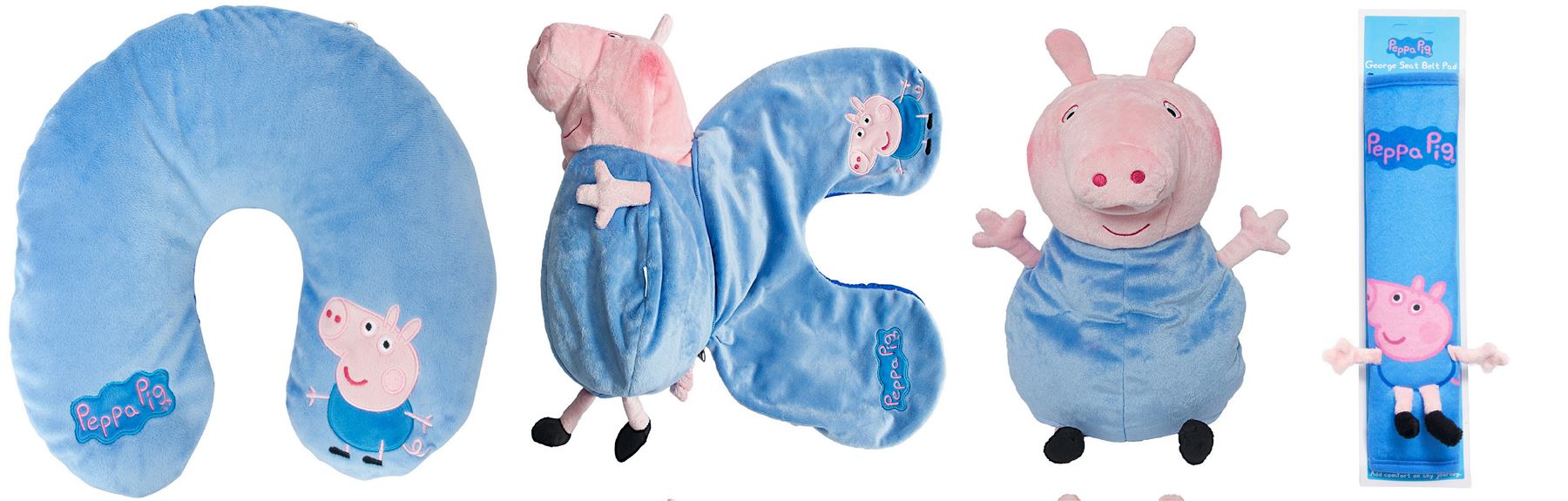 2 in 1 Peppa Pig Plush Toy Travel Pillow & Car Seat Belt Pad Accessory