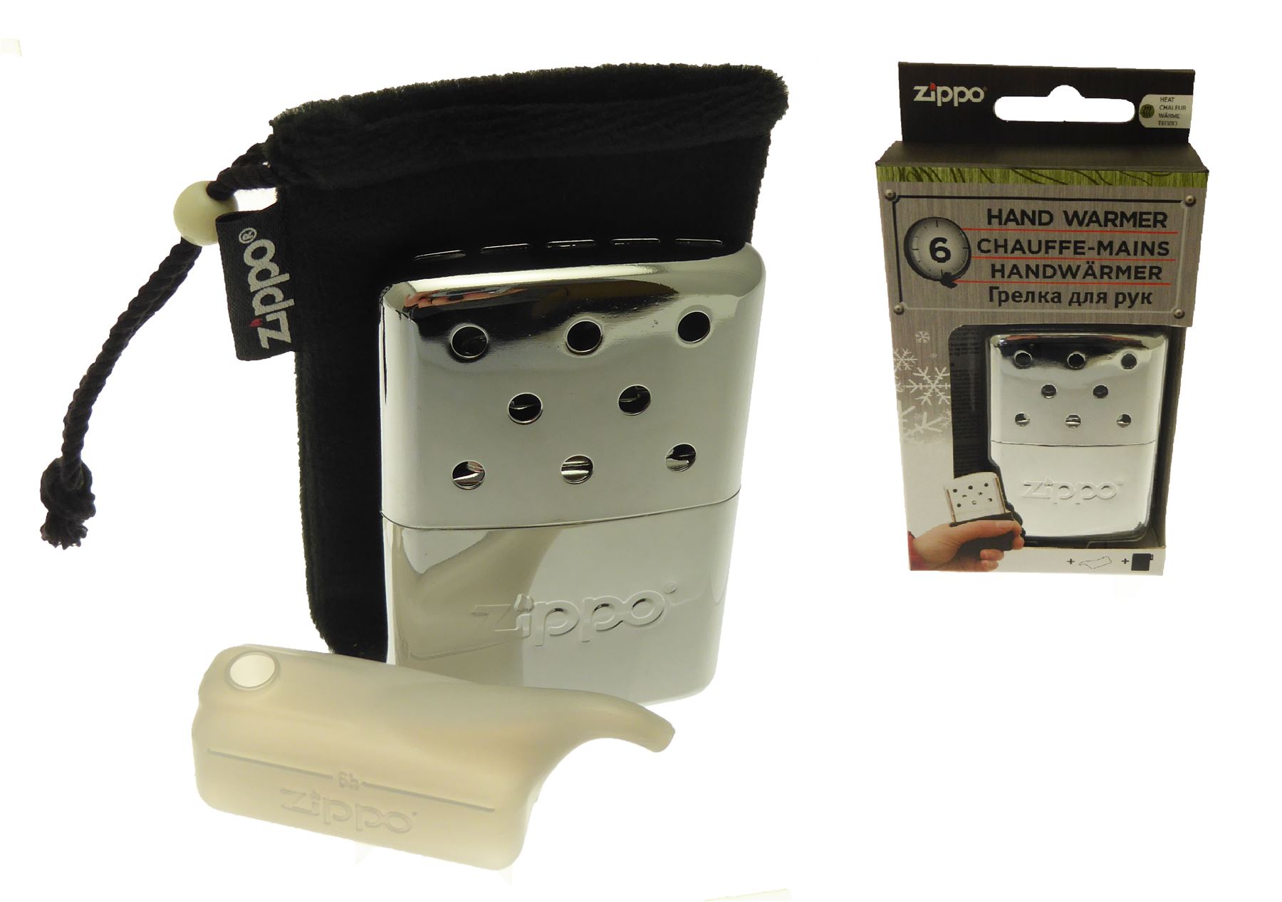 Zippo Reusable Chrome Hand Warmer Outdoor Pocket Heat Handwarmer Winter