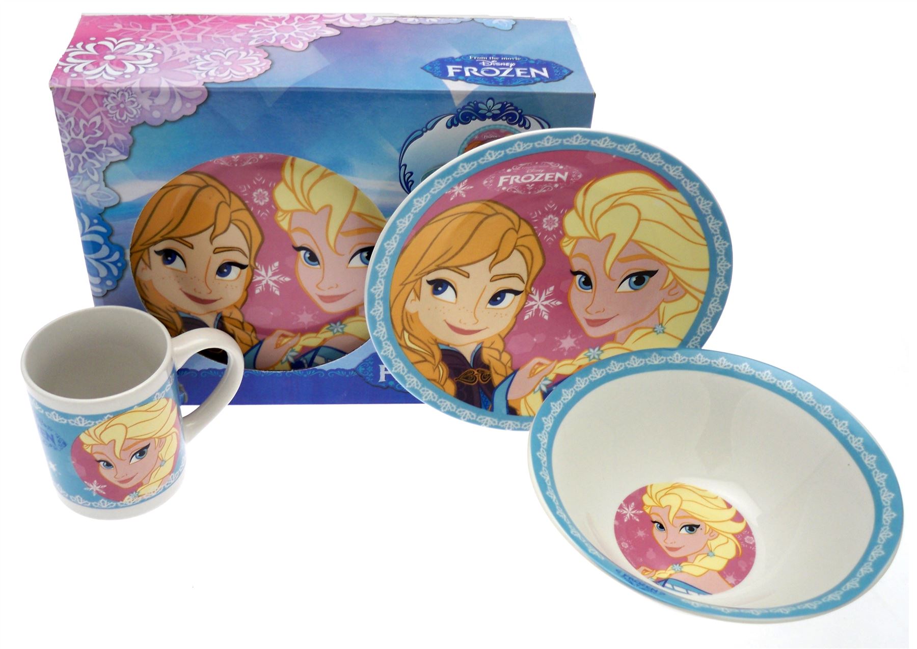 DISNEY FROZEN 3PC BREAKFAST SET CHILDREN KIDS BOWL CUP MUG PLATE