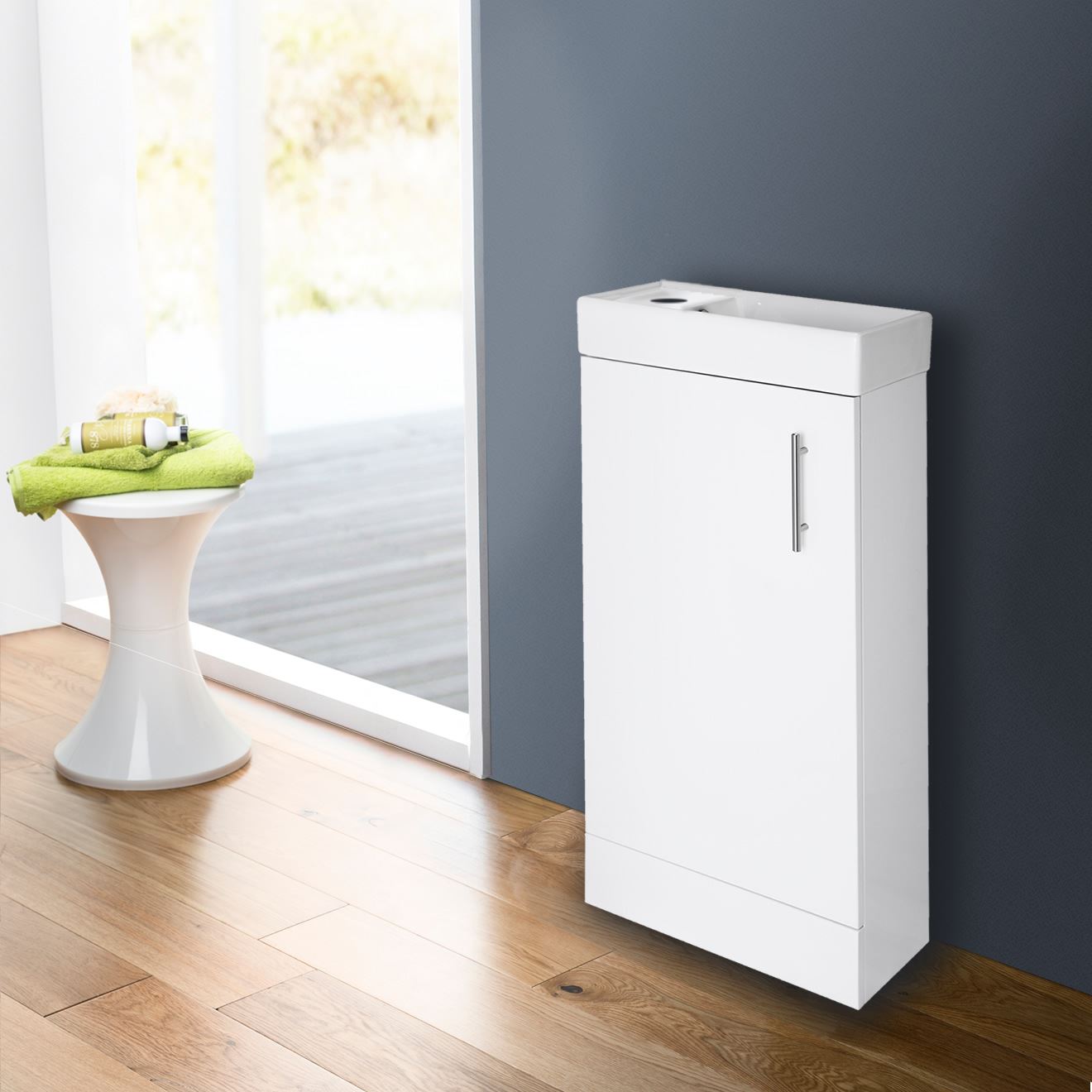 Compact-Bathroom-Vanity-Unit-Basin-Sink-Cloakroom-400mm-Floor-Standing