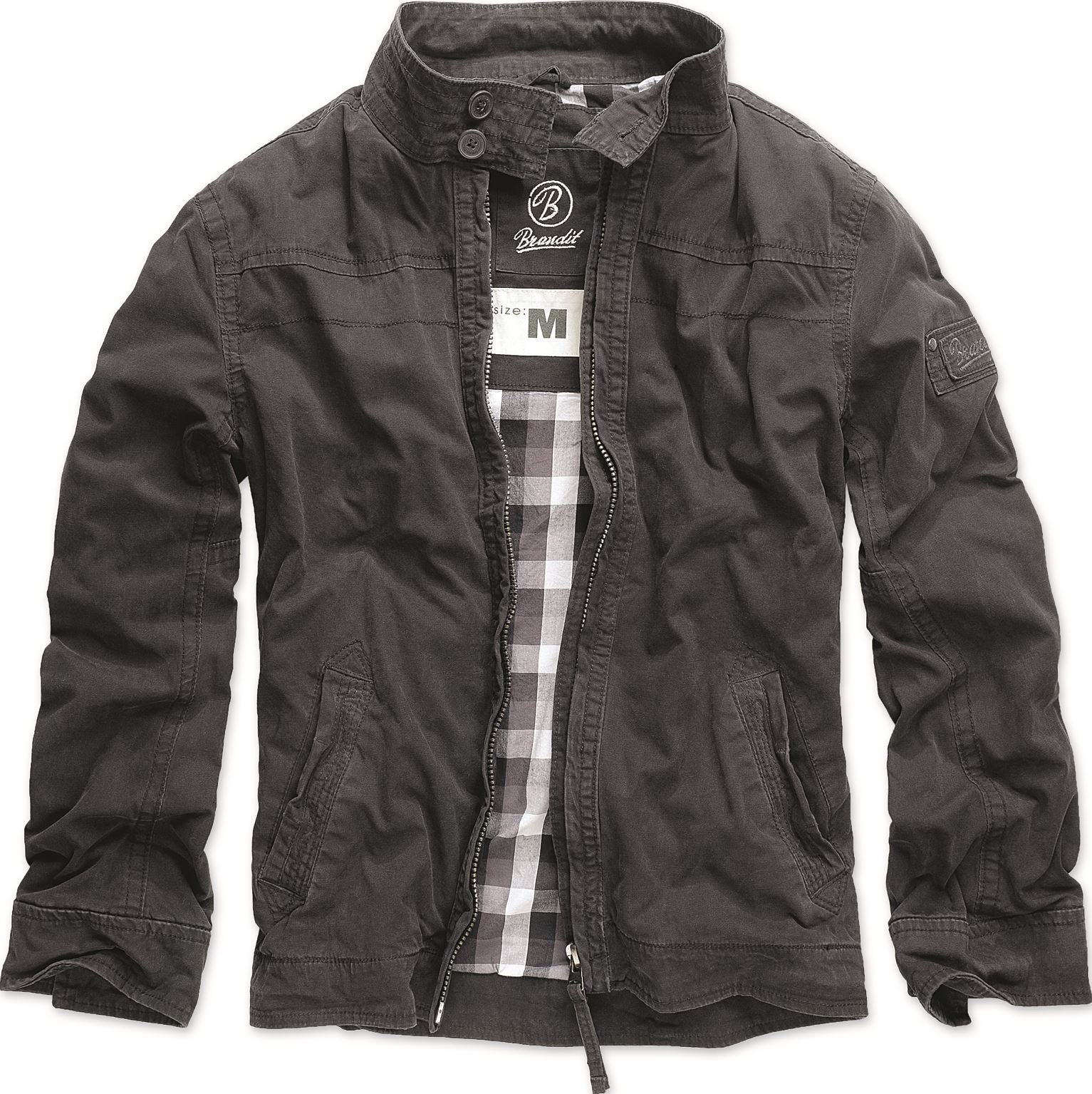 BRANDIT MENS CASUAL YELLOWSTONE JACKET LONG SLEEVE BIKER MOTORCYCLE COAT