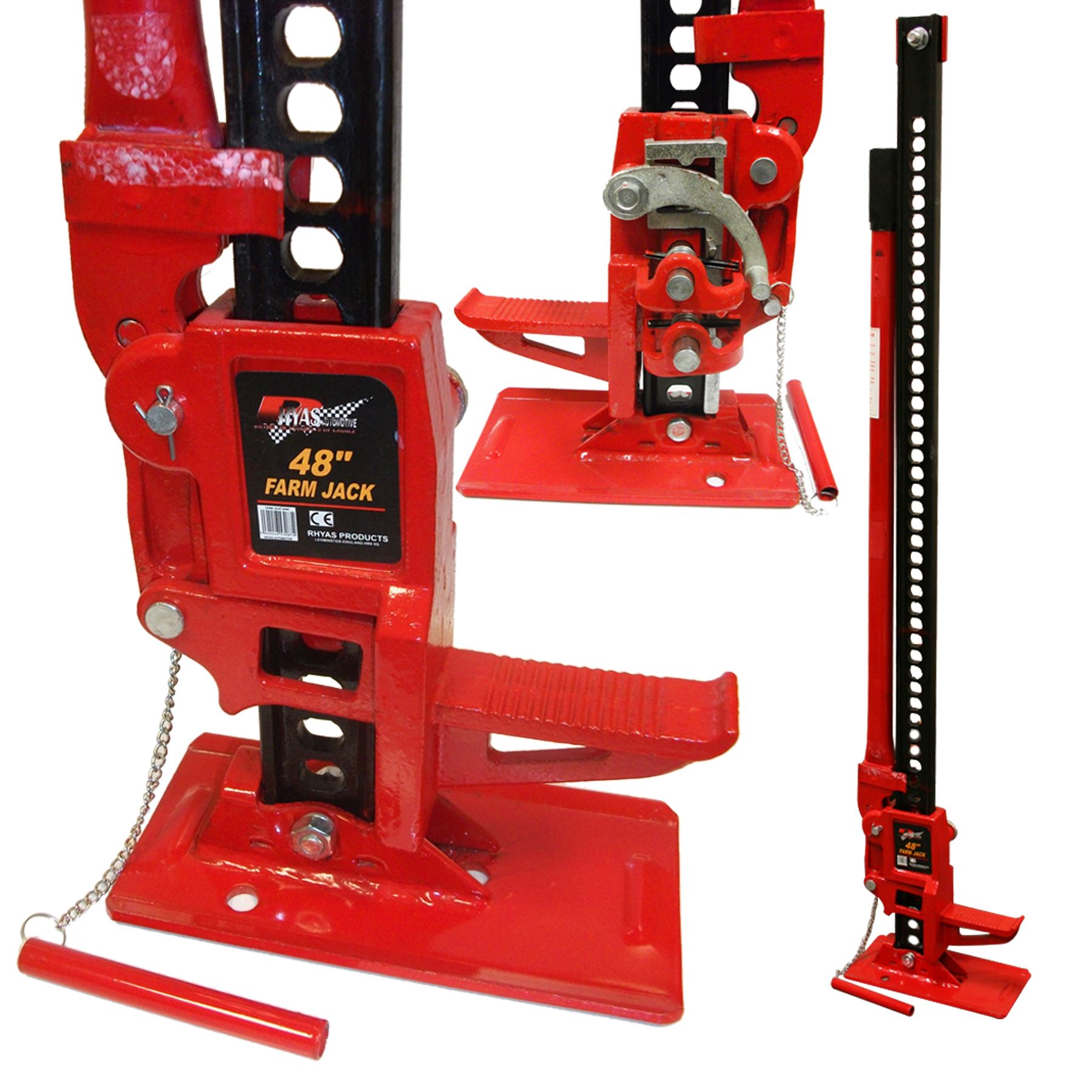 Rhyas 48" High Lift Jack 3 Ton Off Road Farm Lifting 4X4 Trailer Free