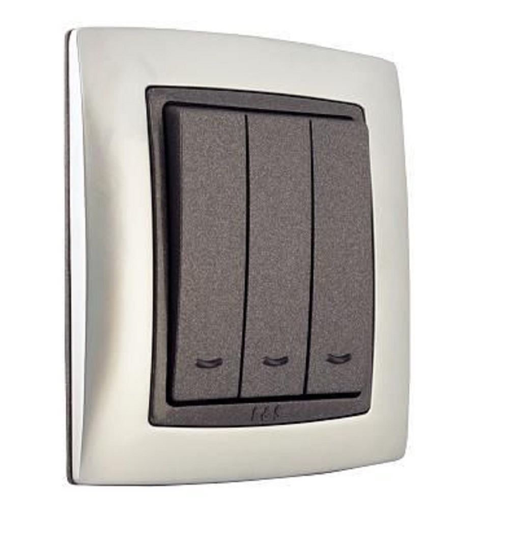 Y Black & Chrome Designer Light Switch 1/2/3 Gang 2 Way eBay