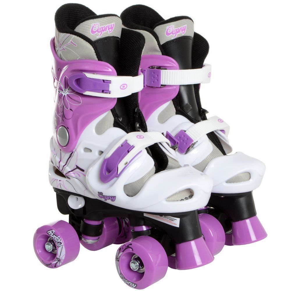 KIDS OSPREY ADJUSTABLE QUAD ROLLER SKATES IN VARIOUS SIZES AND COLOURS