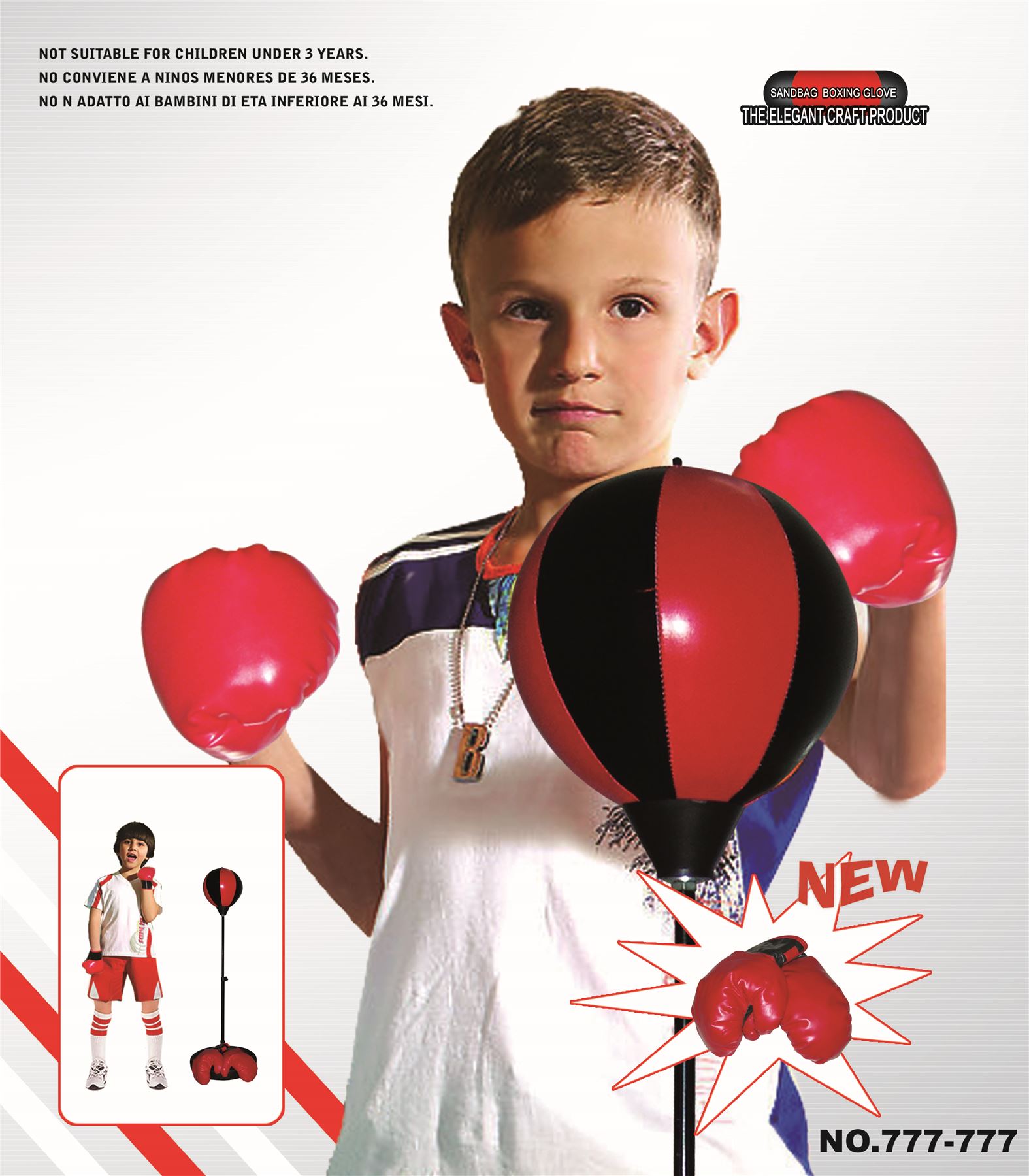 Vinsani Childrens Boxing Sports Set with Gloves Punching Ball Bag Kids