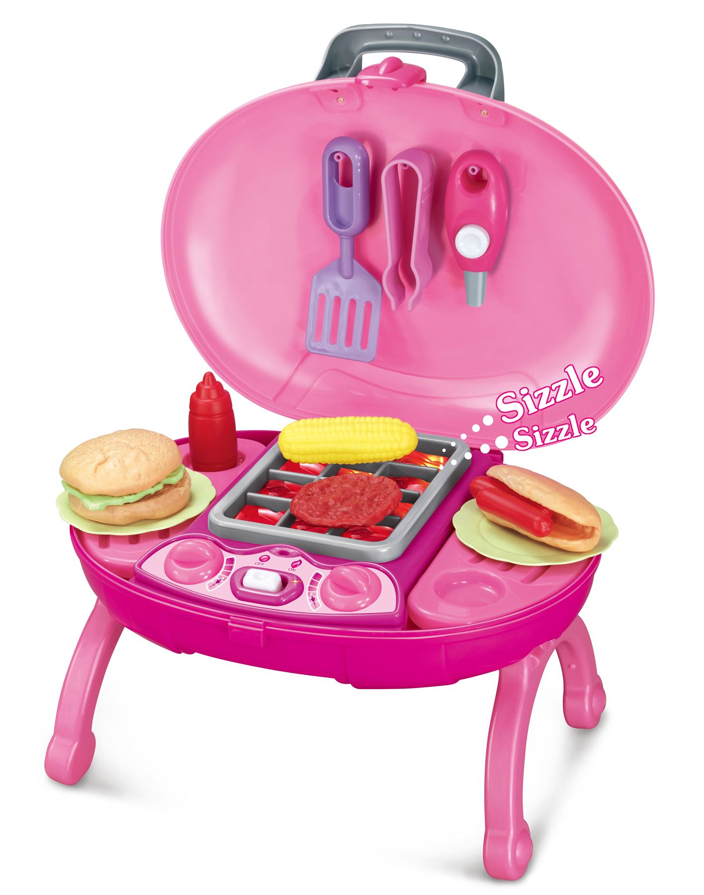 Electronic Lights And Sounds Pretend Play BBQ Barbecue Food Play Set