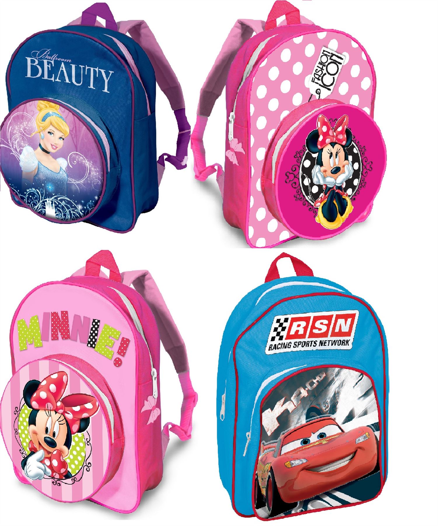 DISNEY THEME CHARACTER CHILDRENS JUNIOR BAG BACK PACK SCHOOL BAG WITH
