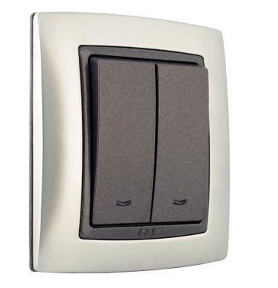 Y Black & Chrome Designer Light Switch 1/2/3 Gang 2 Way eBay