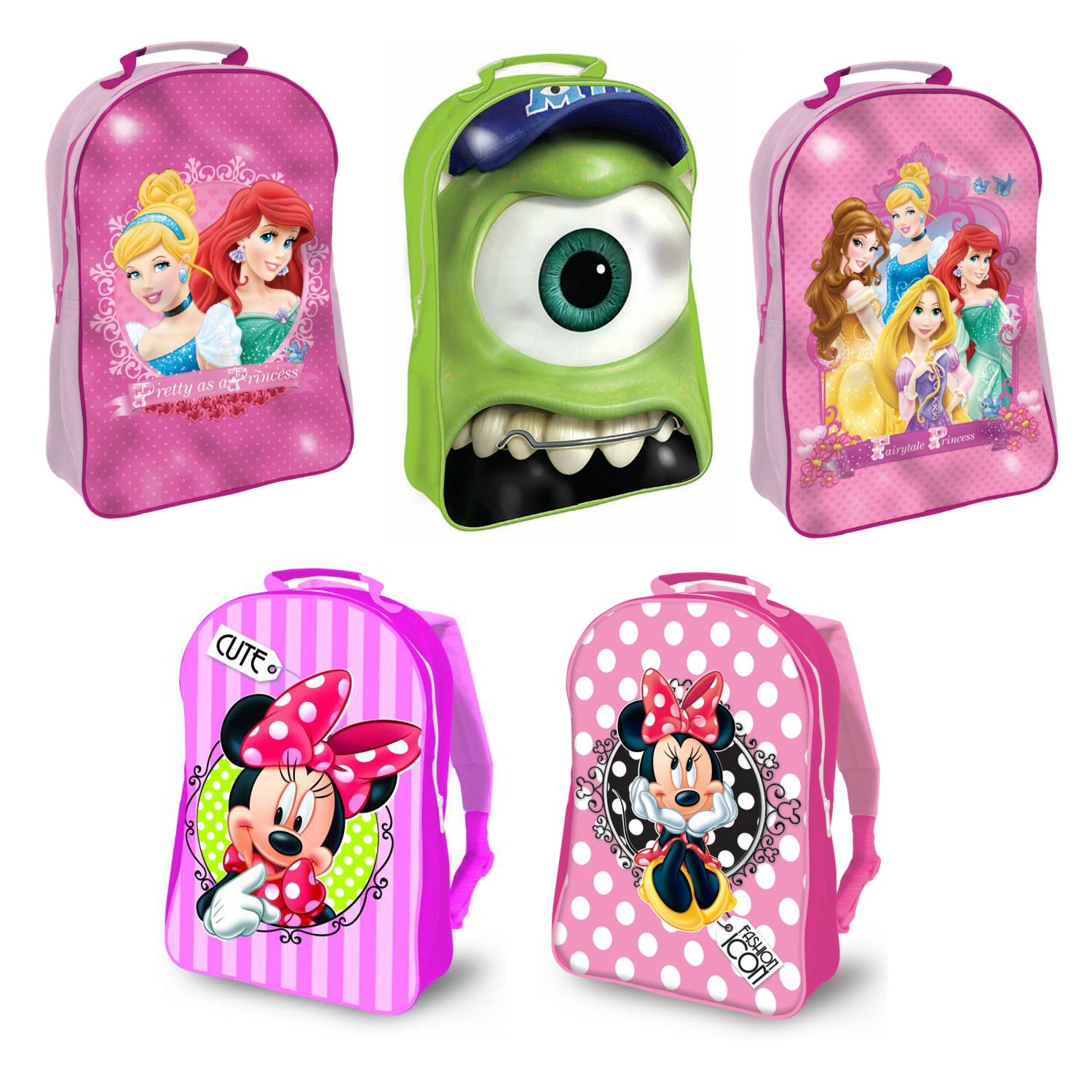 DISNEY CHARACTER CHILDRENS KIDS PVC LARGE BACK PACK SCHOOL BAG WITH