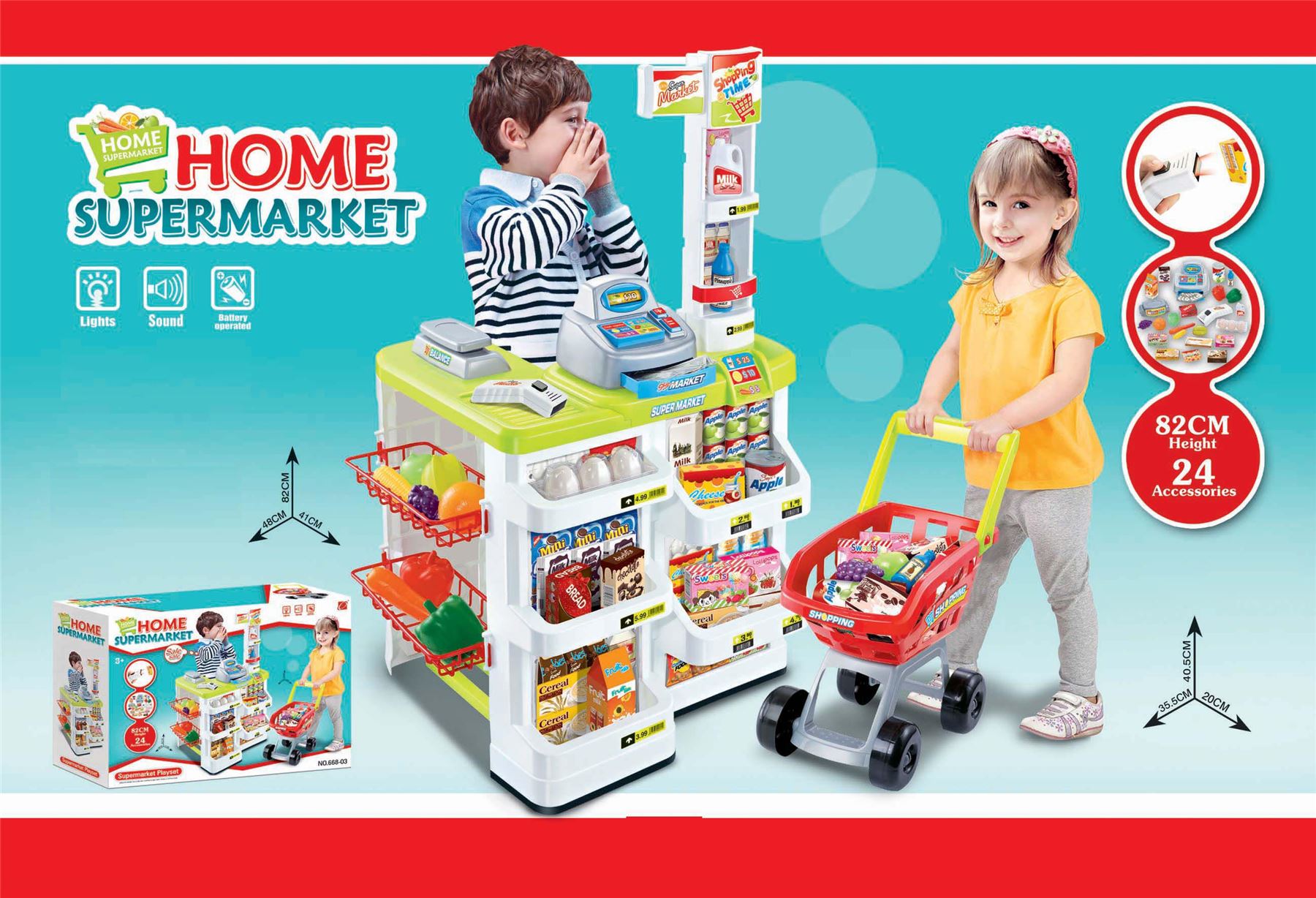 Kids Role Play Superstore Shop Toy Children Supermarket in Two Colours