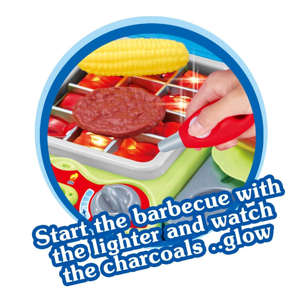 Electronic Lights And Sounds Pretend Play BBQ Barbecue Food Play Set