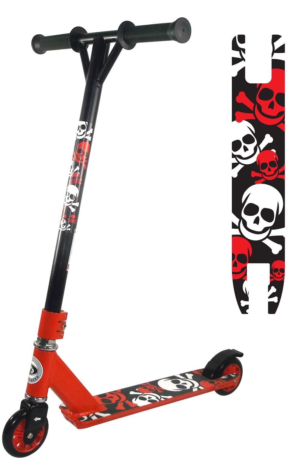 SURFER FIXED BAR STUNT SCOOTER CHILDRENS SPORT TRICK STREET OUTDOOR