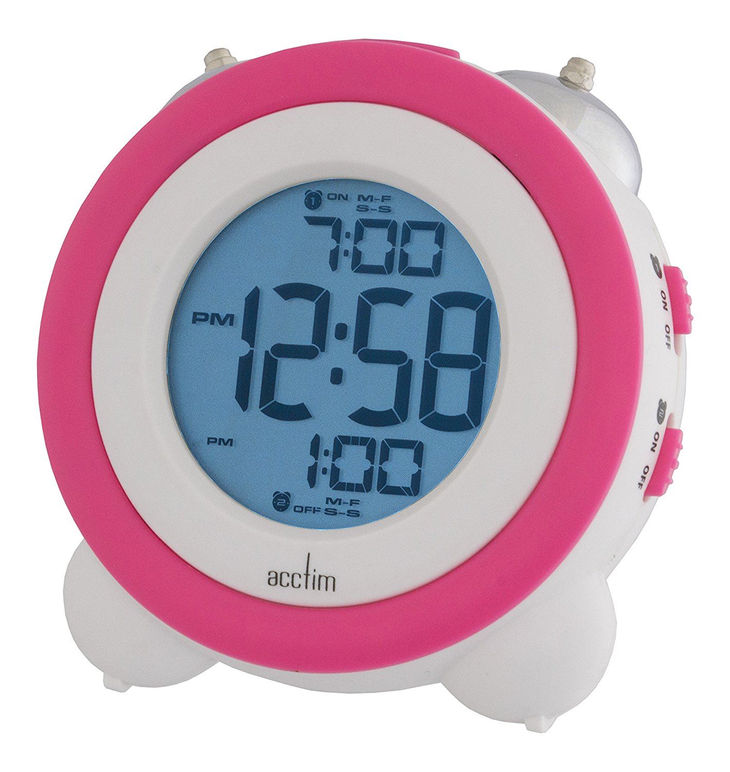 Acctim Vesper Round Digital Alarm Clock Pink/White for Kids Boy Girl eBay