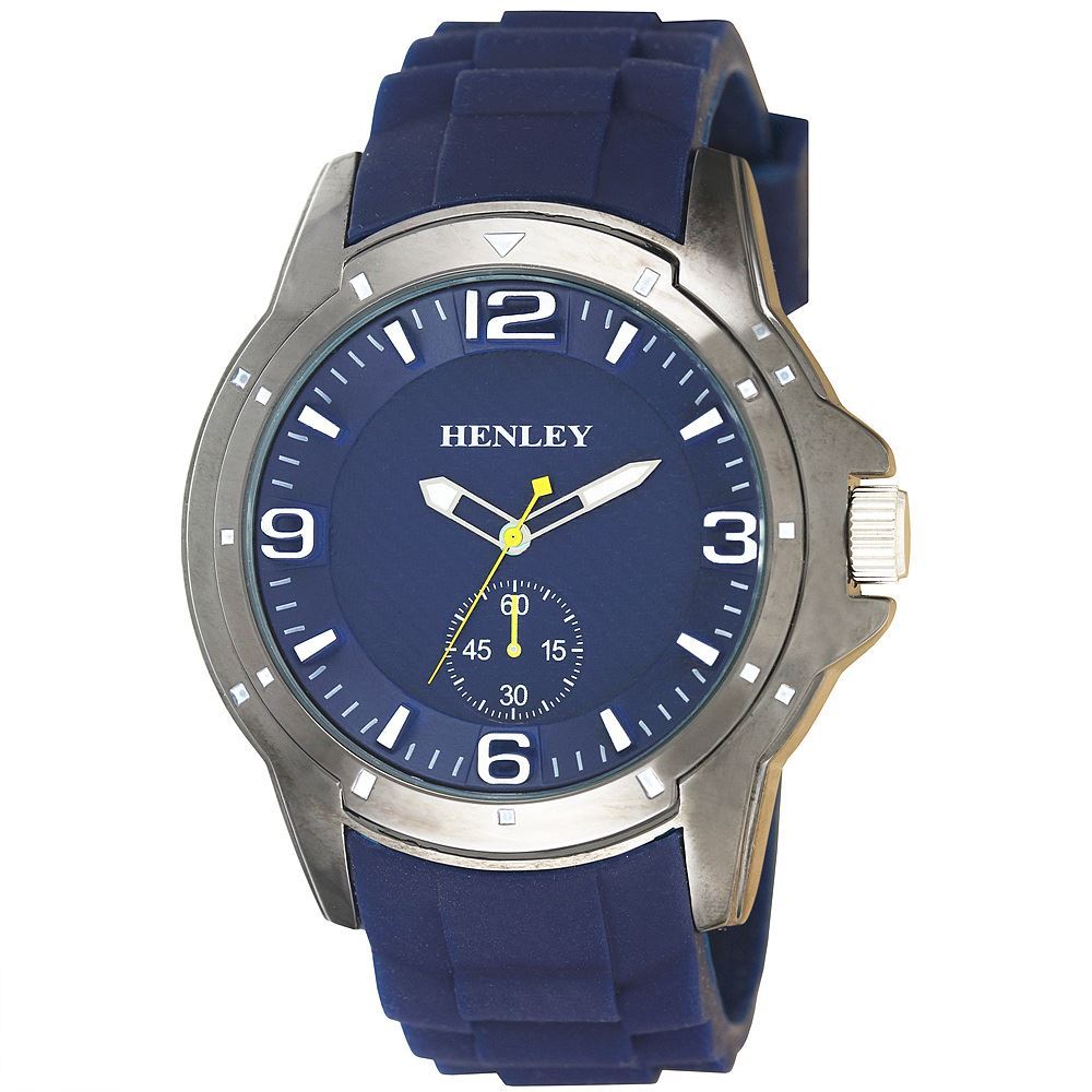 Henley Men Sports Rubber Strap Big Dial Watch H02118 eBay