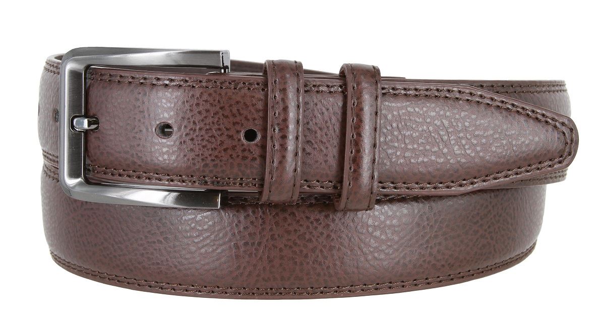 Men's Genuine Leather Casual Dress Belt 13/8" (35mm) Wide Gun Metal