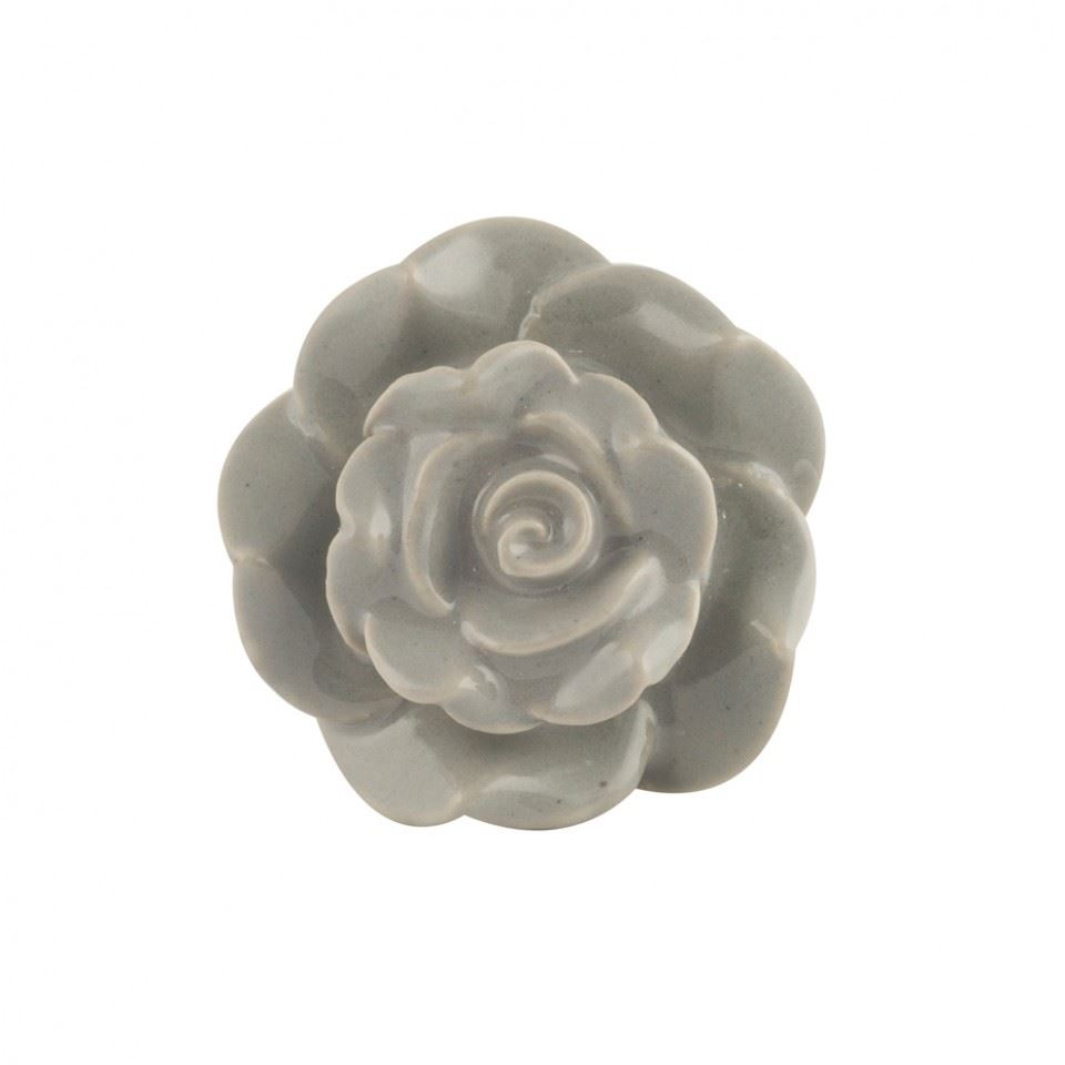 ENGLISH ROSES SHAPED DOOR KNOBS DRAWER PULLS HANDLES VTG CERAMIC FLOWER