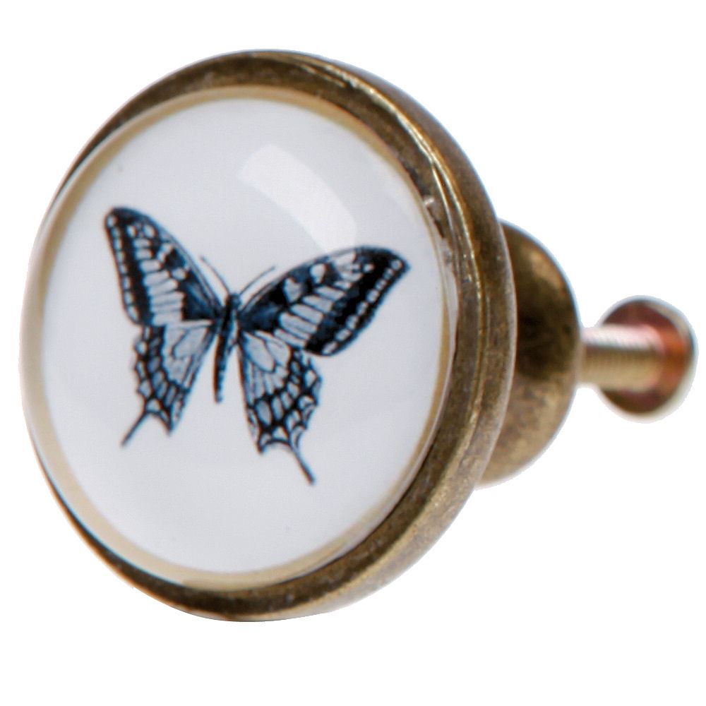 UNIQUE KNOBS GLASS PAINTED FURNITURE HANDLES PULLS VTG CHIC SHABBY