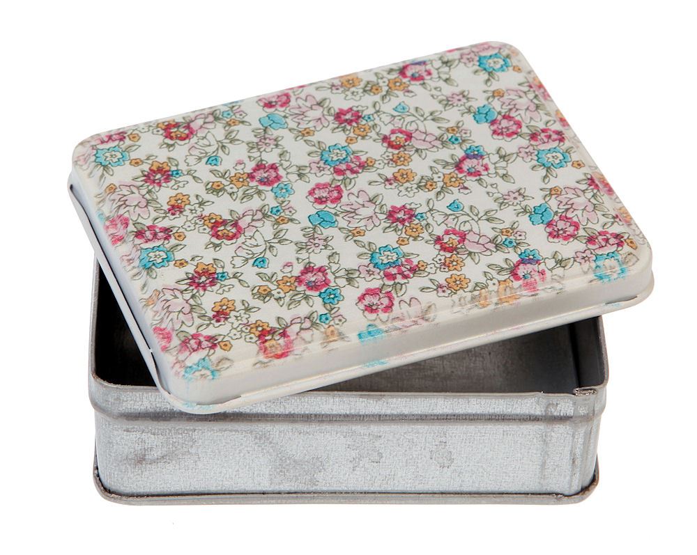 Vintage little Storage Tins Birds Map Floral Shabby pretty chic Gift