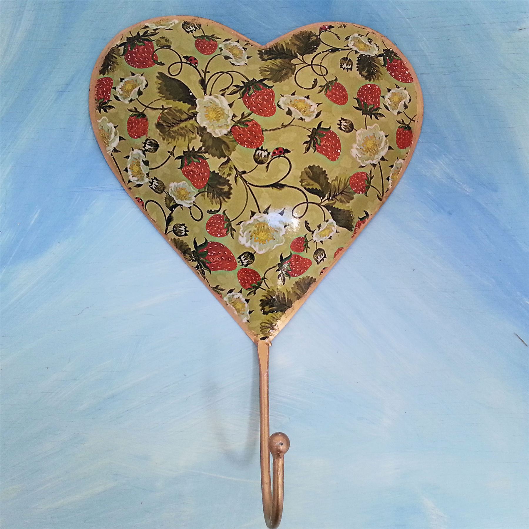 Shabby chic vintage muro a forma di cuore ganci cappotto ...