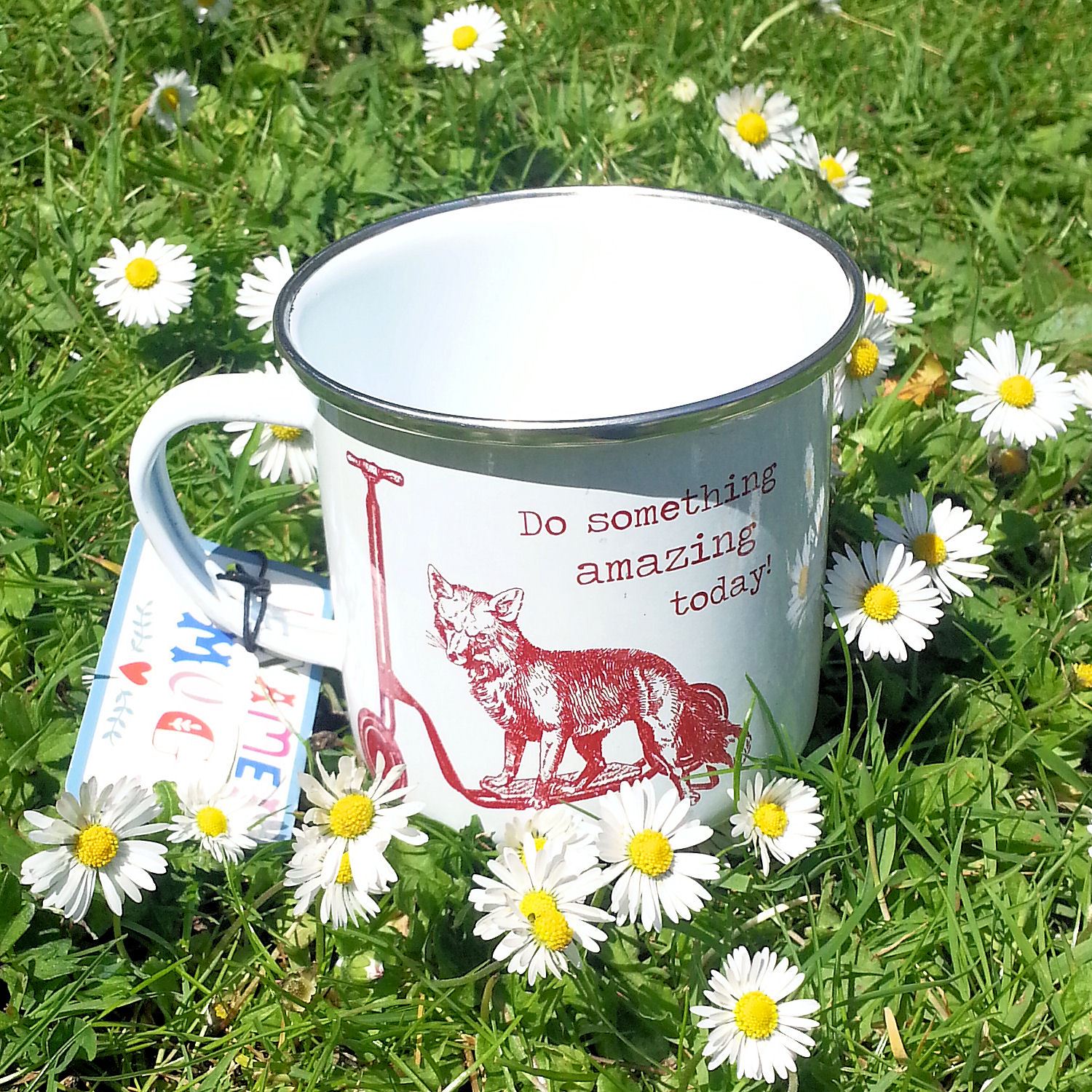 Lots of MUGS Enamel Tin Metal Cups OUTDOOR GARDENING CAMPING MUM DAD FRIEND GIFT - Picture 11 of 25