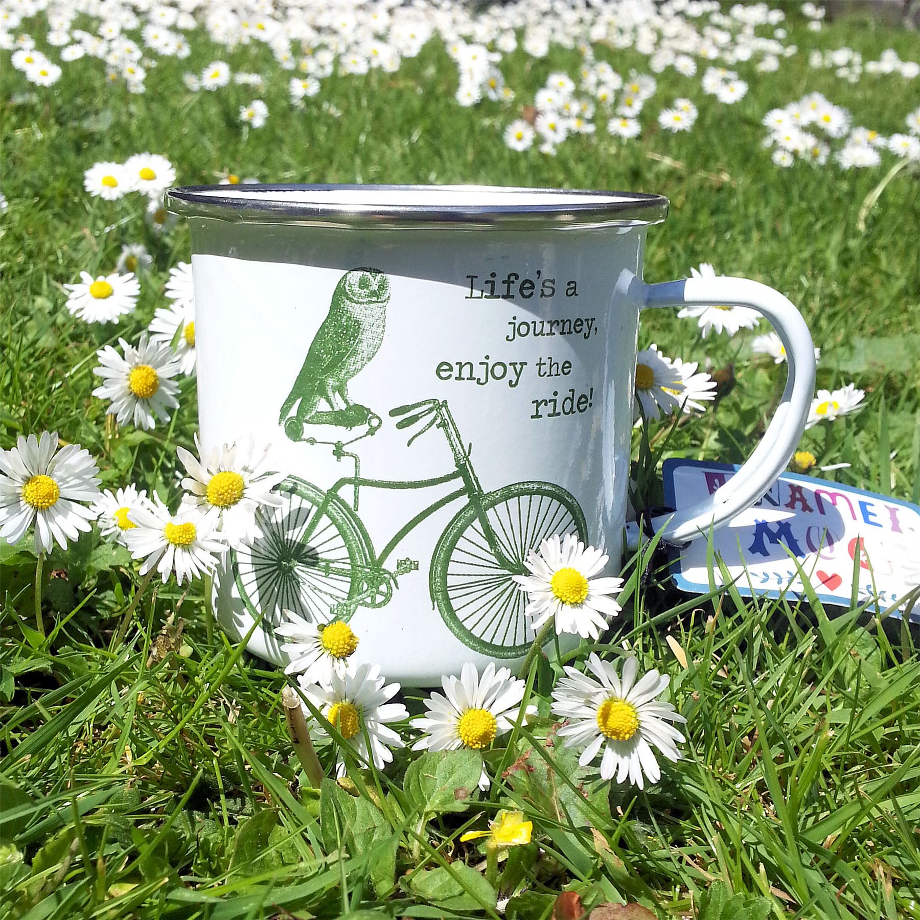 Lots of MUGS Enamel Tin Metal Cups OUTDOOR GARDENING CAMPING MUM DAD FRIEND GIFT - Picture 19 of 25
