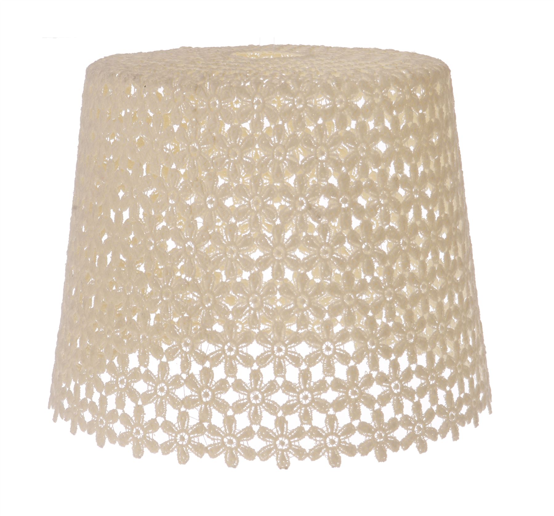 Vtg Retro CROCHET CEILING LIGHT LAMP SHADE CREAM KNITTED COOL NEW TREND