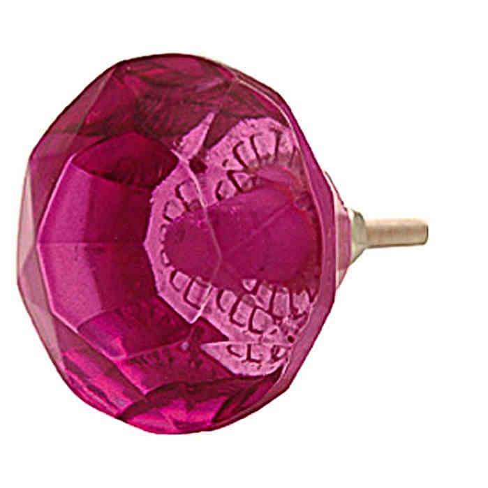 SUPERIOR COLOURED GLASS DOOR KNOBS Faceted Vtg FURNITURE Handle Pull