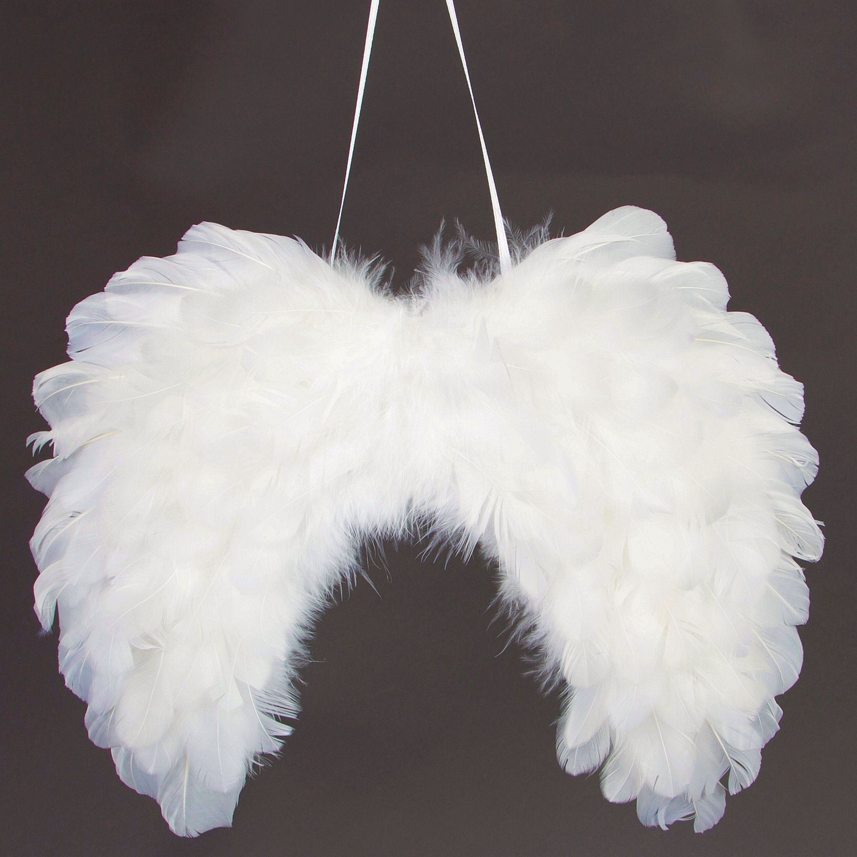 CHRISTMAS WHITE FEATHER ANGELS WINGS FLUFFY HANGING CHRISTMAS TREE