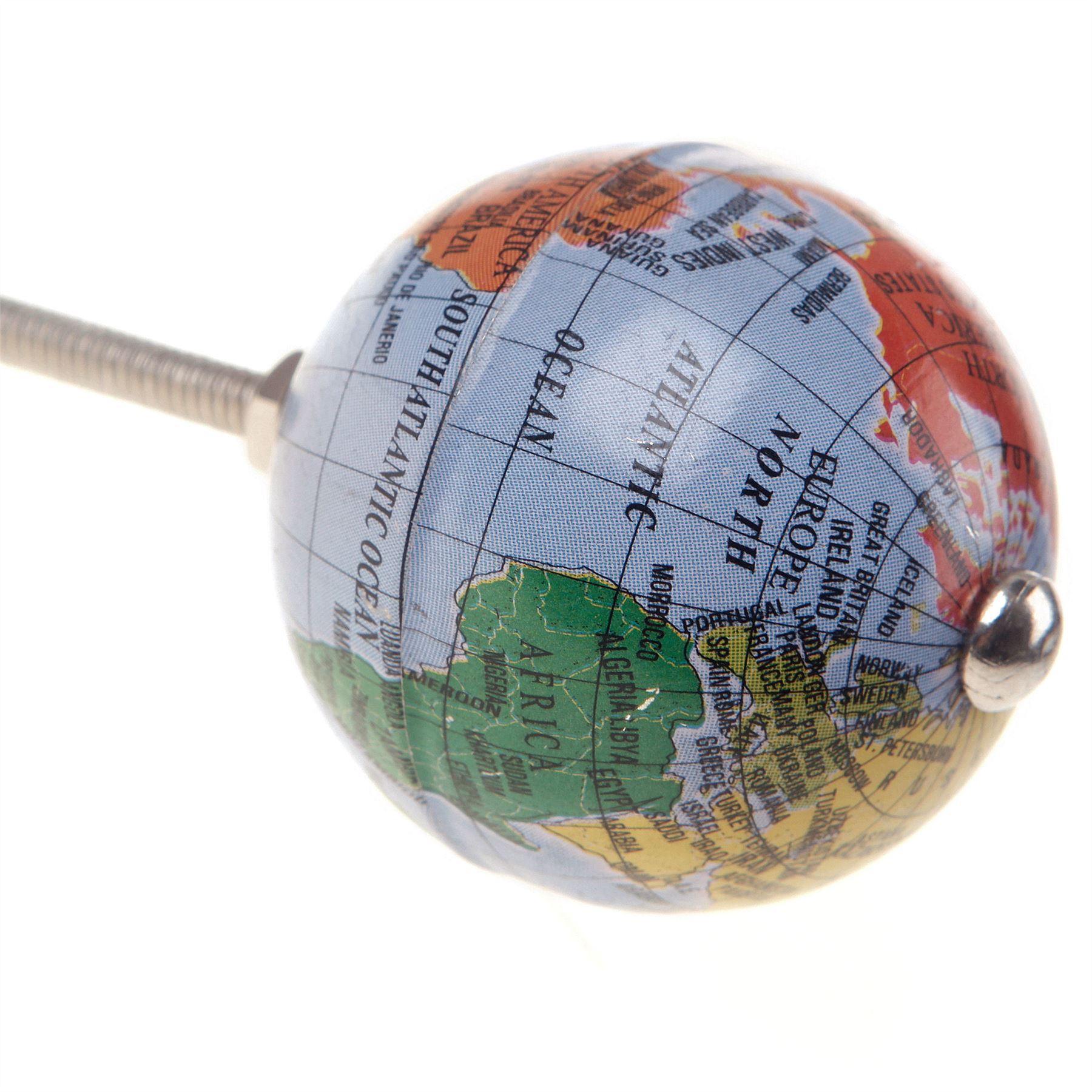 Vintage GLOBE Door Knobs Map Atlas Furniture Drawer Pulls Atlas Retro