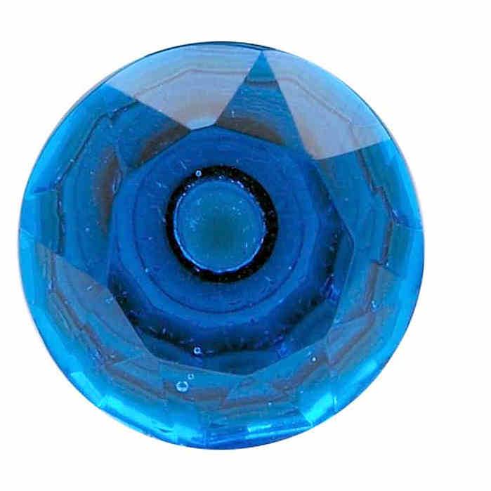 SUPERIOR COLOURED GLASS DOOR KNOBS Faceted Vtg FURNITURE Handle Pull