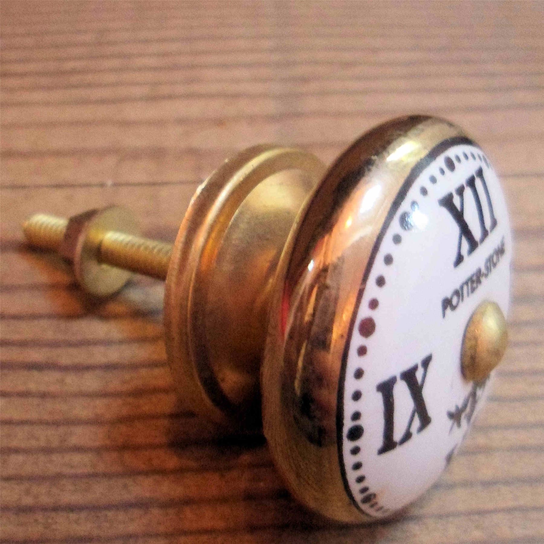 VINTAGE CLOCK FACE KNOBS SILVER GOLD BRASS DOOR FURNITURE HANDLES