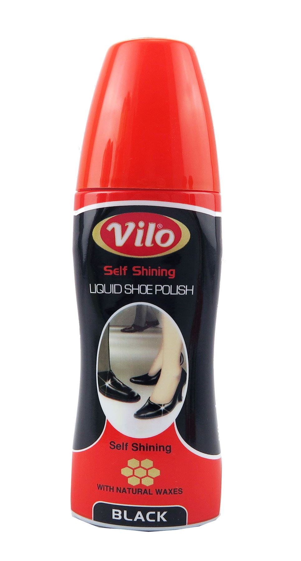 Vilo Liquid Shoe Polish with natural honey wax black