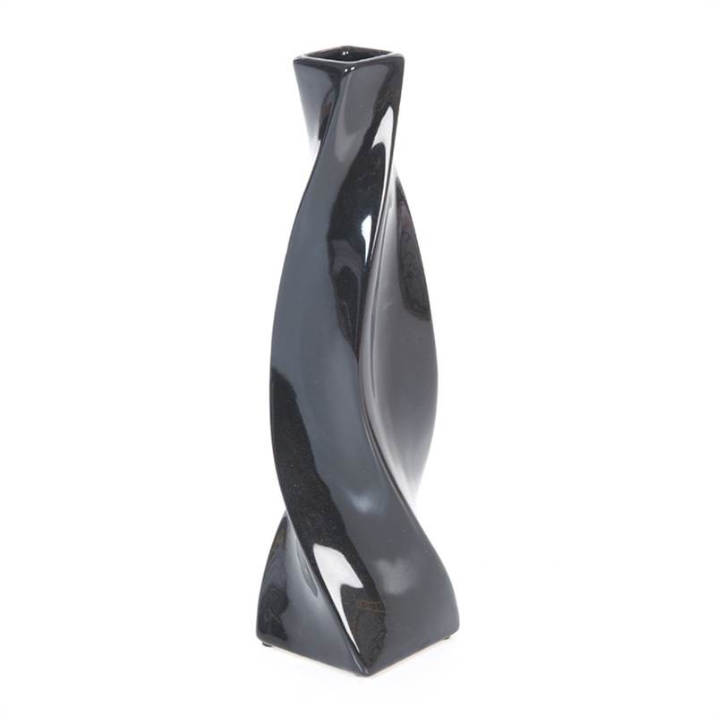 Modern and Contemporary Black Twisted Vase With a Gloss Black Finish eBay
