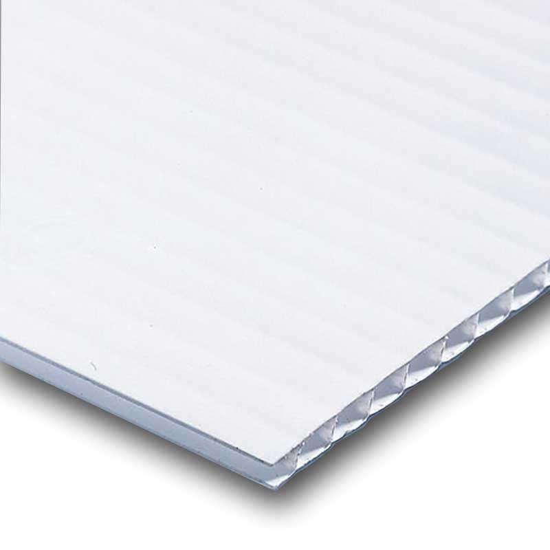 White Corrugated Plastic Sign Blanks Sheet 4mm x 18" x 24" (100 Pack