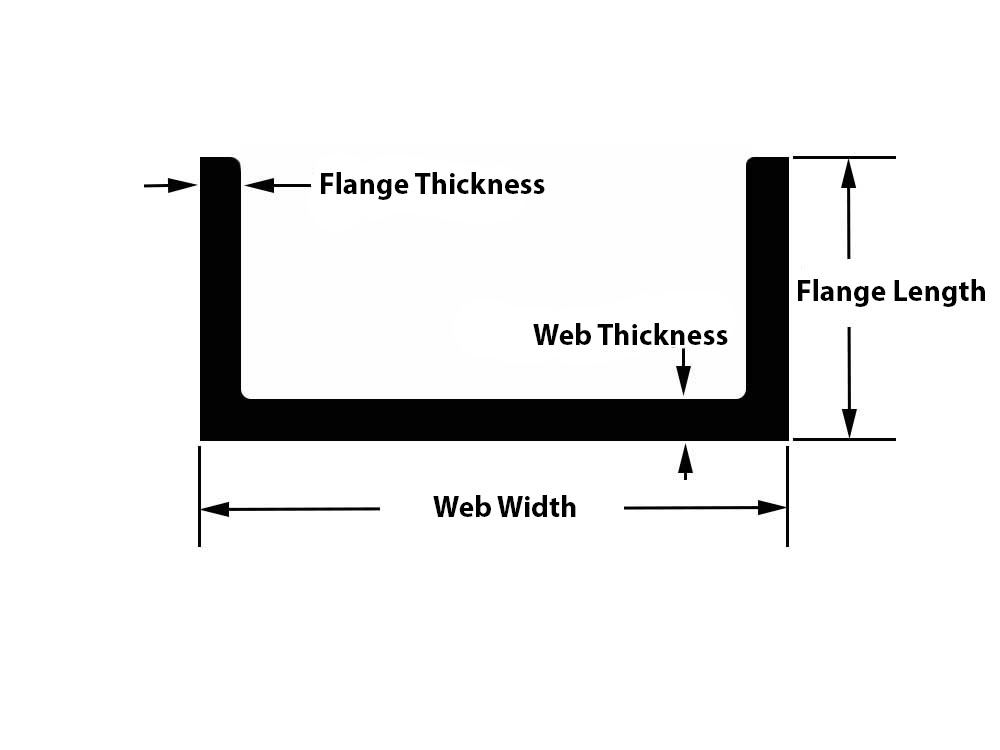 6061 T6 Aluminum Association Channel 4" x 2" x 48" eBay