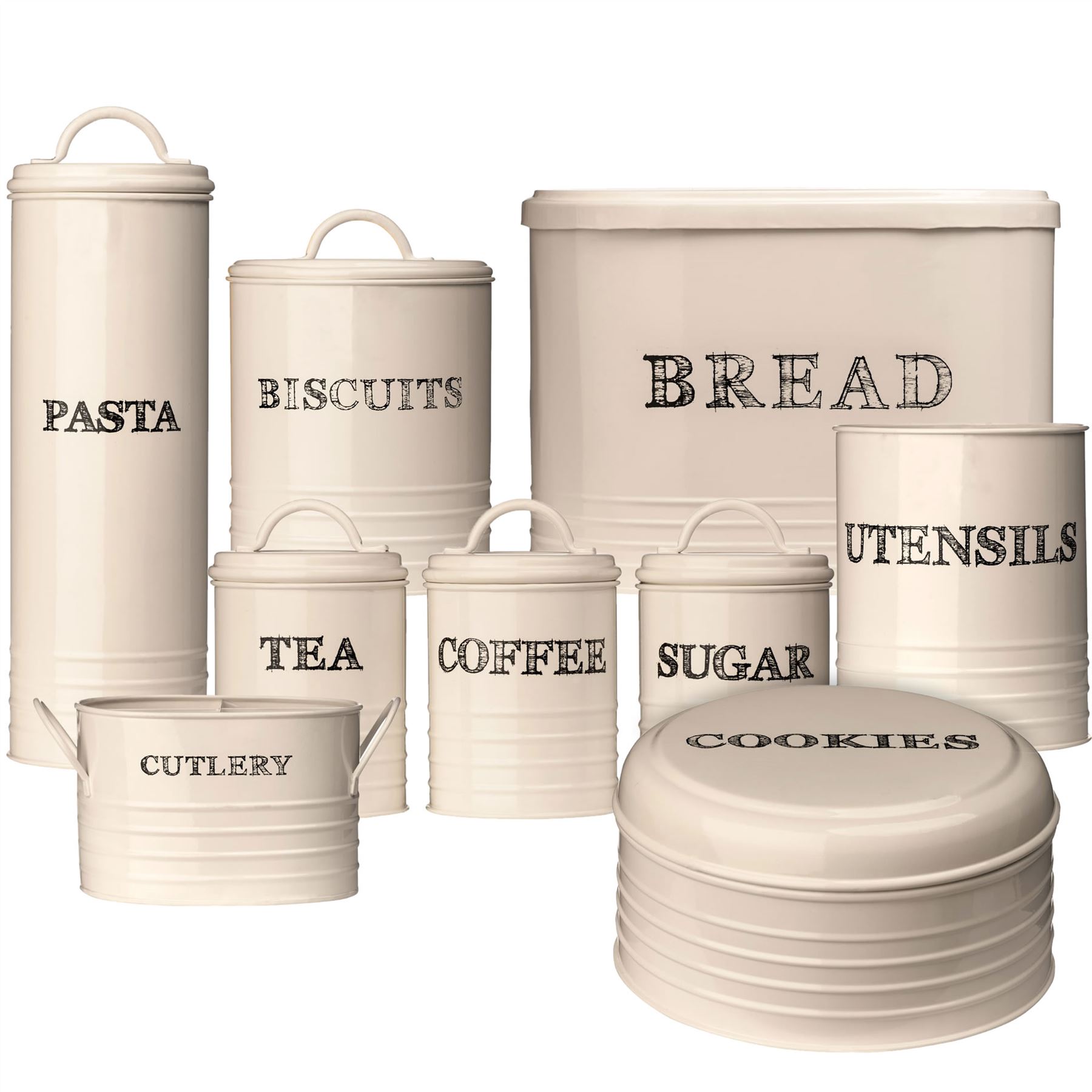 Sketch Tea, Coffee & Sugar Bread Bin Biscuit Utensil Biscuit Pasta