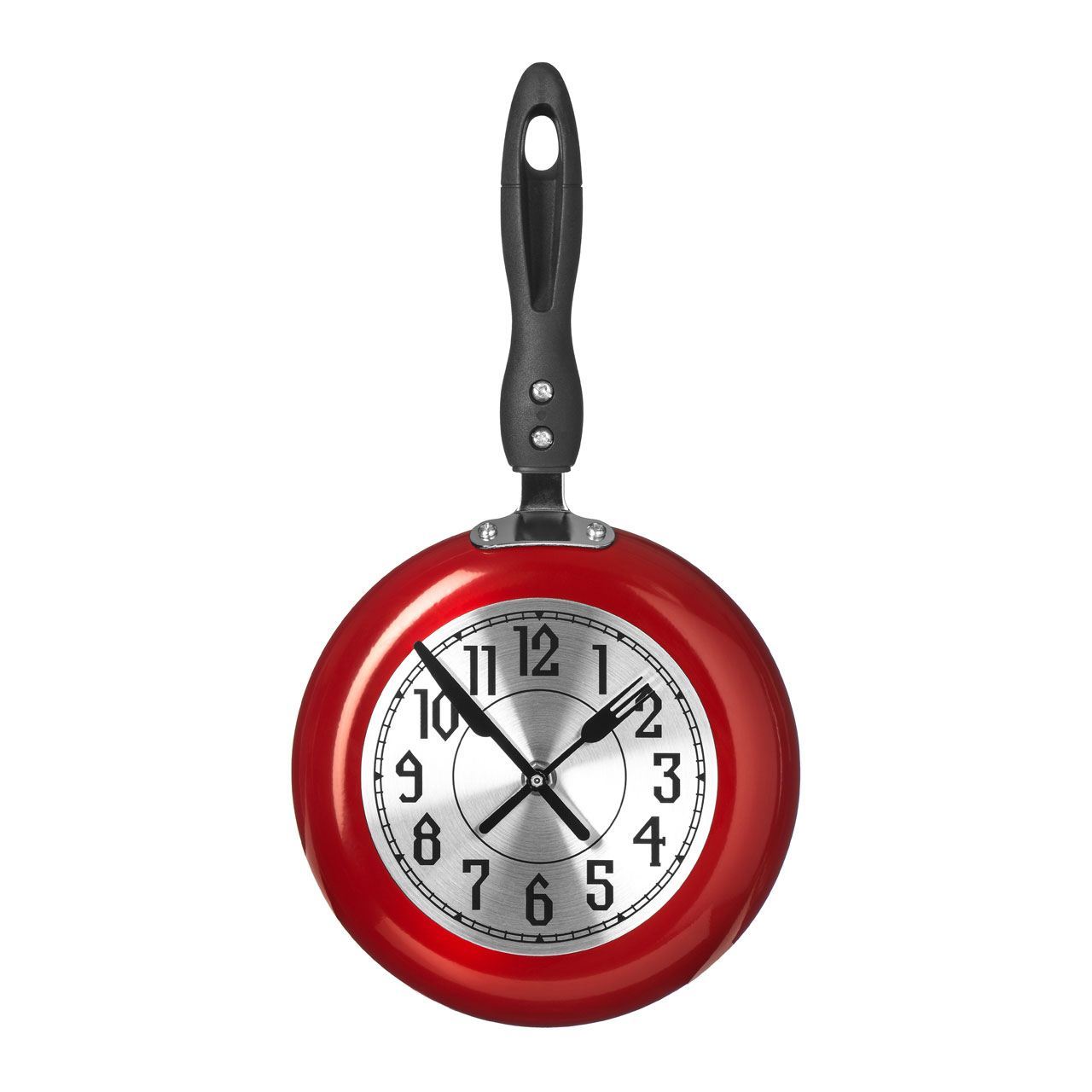 Kitchen Wall Clock Frying Pan Small Novelty Design Metal And Plastic eBay